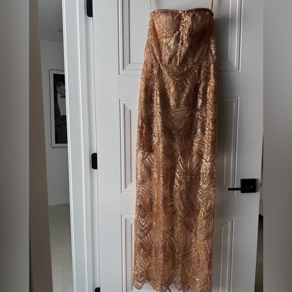 Bronx And Banco Gold Sequin Maxi Dress